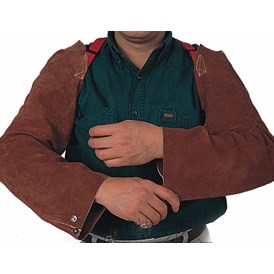 保护手臂和肩部的咖啡色皮手袖